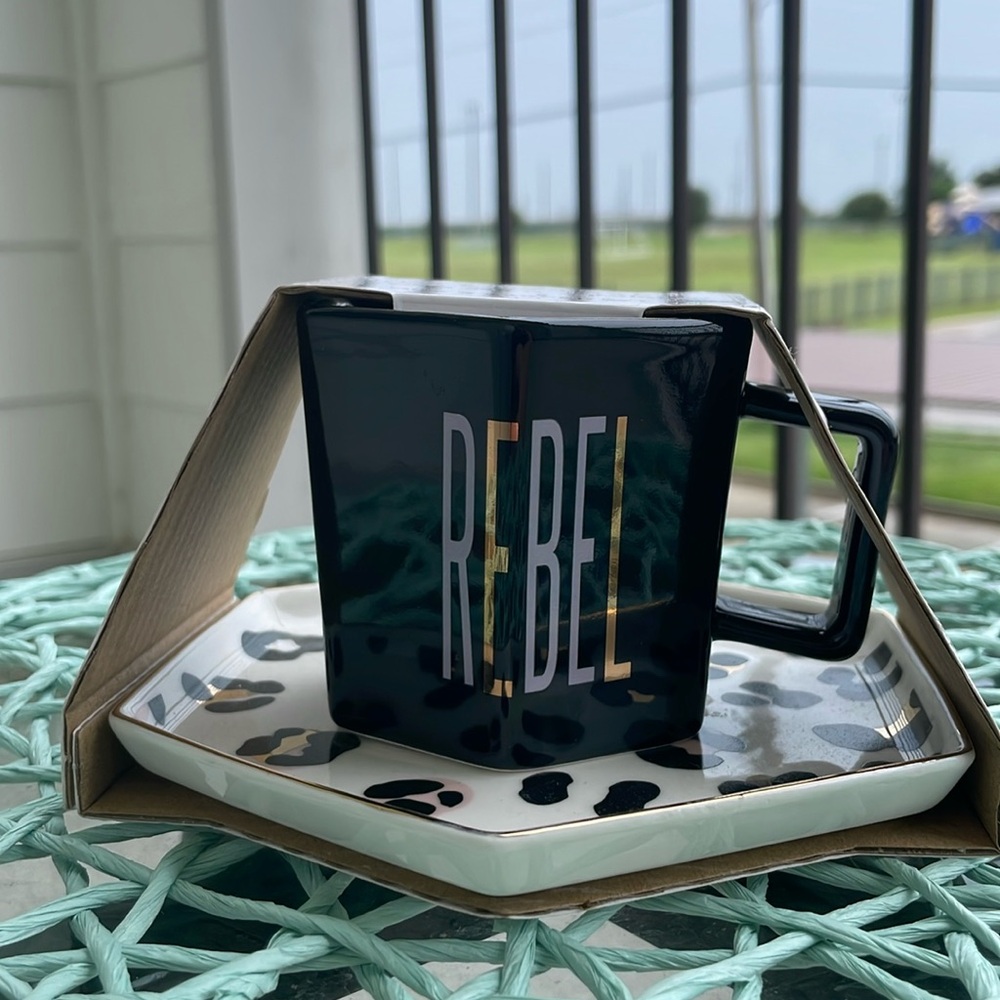 NIB- Slant Collection “Rebel” Mug & Saucer Set